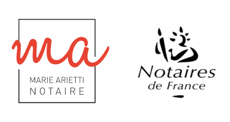 logo marie arietti notaire avec logo notaires de france
